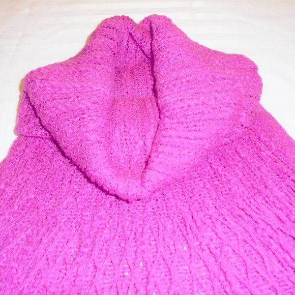 Neck Warmer Tube Scarf Poncho Pink Fishnet Long Fringe See through one size - Picture 8 of 8